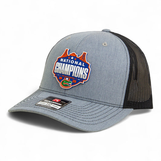Florida Gators 2025 Final Four National Champions Snapback Trucker Hat- Heather Grey/ Black
