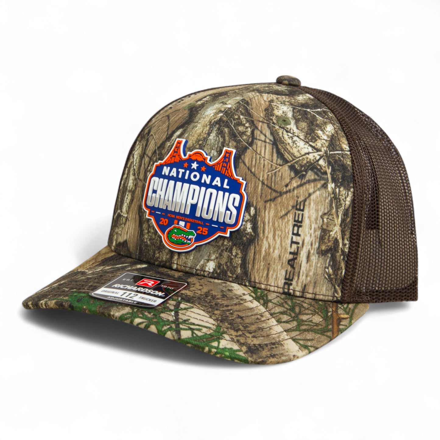 Florida Gators 2025 Basketball National Champions Snapback Trucker Hat- Realtree Edge/ Brown
