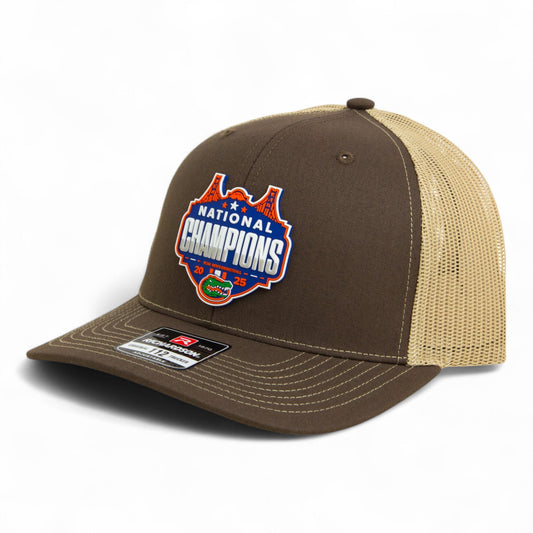 Florida Gators 2025 Final Four National Champions Snapback Trucker Hat- Brown/ Tan