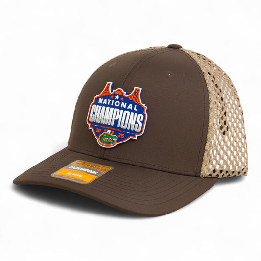 Florida Gators 2025 Final Four National Champions 3D Snapback Tilikum Trucker Hat- Brown/ Tan
