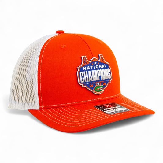 Florida Gators 2025 Basketball National Champions Snapback Trucker Hat- Orange/ White