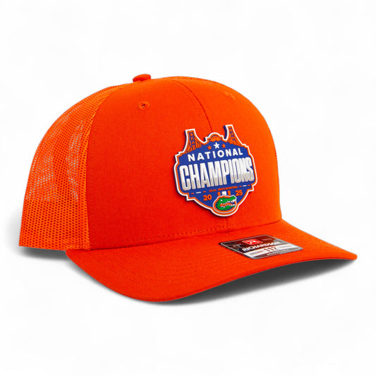 Florida Gators 2025 Basketball National Champions Snapback Trucker Hat- Orange
