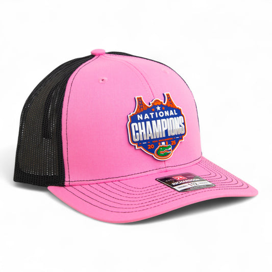 Florida Gators 2025 Basketball National Champions Snapback Trucker Hat- Pink/ Black