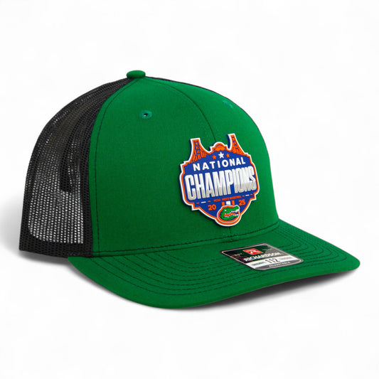 Florida Gators 2025 Basketball National Champions Snapback Trucker Hat- Green/ Black