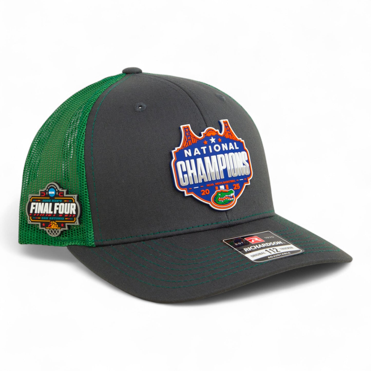 Florida Gators 2025 Final Four National Champions Snapback Trucker Hat- Charcoal/ Green