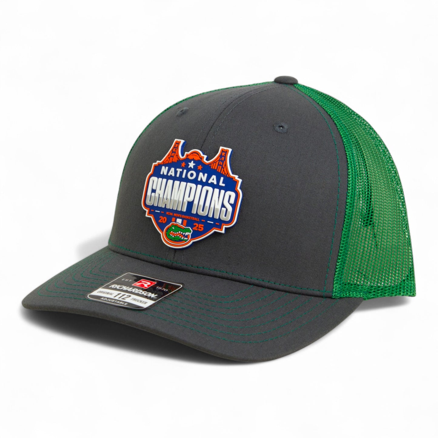 Florida Gators 2025 Basketball National Champions Snapback Trucker Hat- Charcoal/ Green