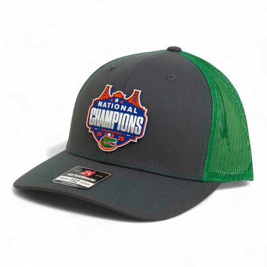 Florida Gators 2025 Final Four National Champions Snapback Trucker Hat- Charcoal/ Green