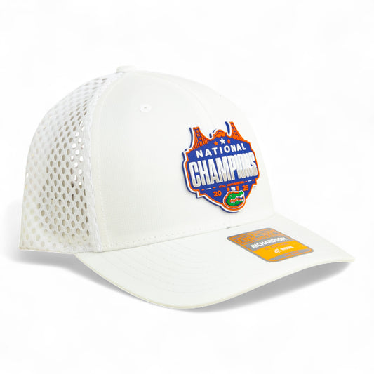 Florida Gators 2025 Basketball National Champions 3D Snapback Tilikum Trucker Hat- White
