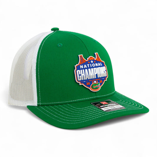Florida Gators 2025 Basketball National Champions Snapback Trucker Hat- Green/ White