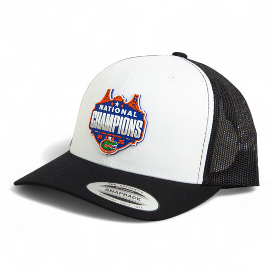 Florida Gators 2025 Final Four National Champions 3D YP Snapback Trucker Hat- White/ Black