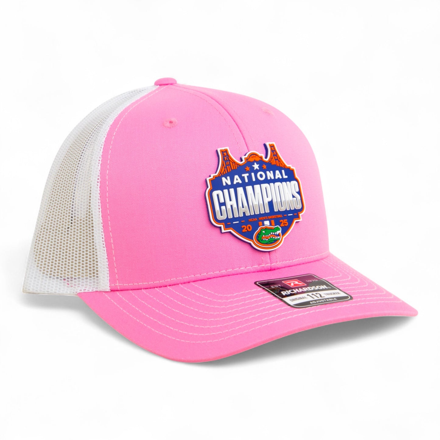 Florida Gators 2025 Basketball National Champions Snapback Trucker Hat- Pink/ White