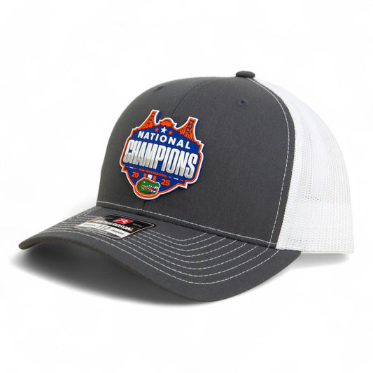 Florida Gators 2025 Final Four National Champions Snapback Trucker Hat- Charcoal/ White
