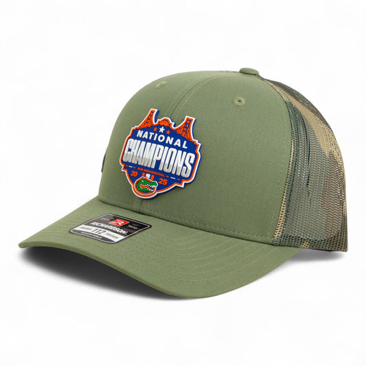 Florida Gators 2025 Final Four National Champions Snapback Trucker Hat- Loden/ Green Camo
