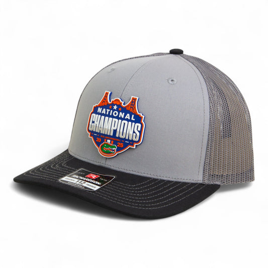 Florida Gators 2025 Final Four National Champions Snapback Trucker Hat- Grey/ Charcoal/ Black