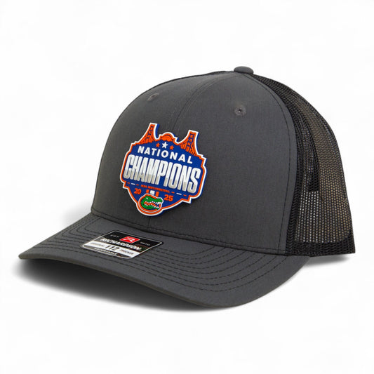 Florida Gators 2025 Final Four National Champions Snapback Trucker Hat- Charcoal/ Black