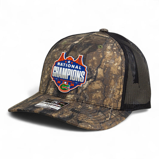 Florida Gators 2025 Final Four National Champions Snapback Trucker Hat- Realtree Timber/ Black