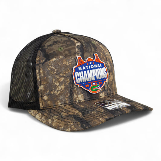 Florida Gators 2025 Basketball National Champions Snapback Trucker Hat- Realtree Timber/ Black