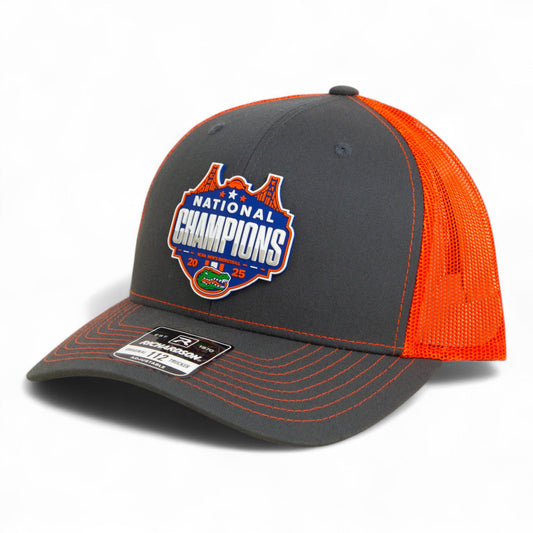 Florida Gators 2025 Final Four National Champions Snapback Trucker Hat- Charcoal/ Orange