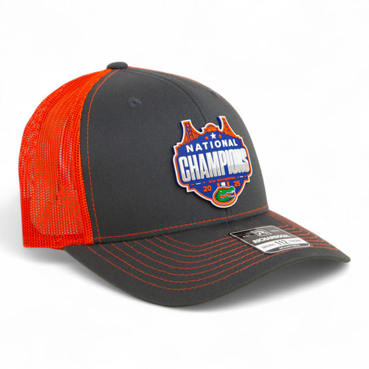 Florida Gators 2025 Basketball National Champions Snapback Trucker Hat- Charcoal/ Orange