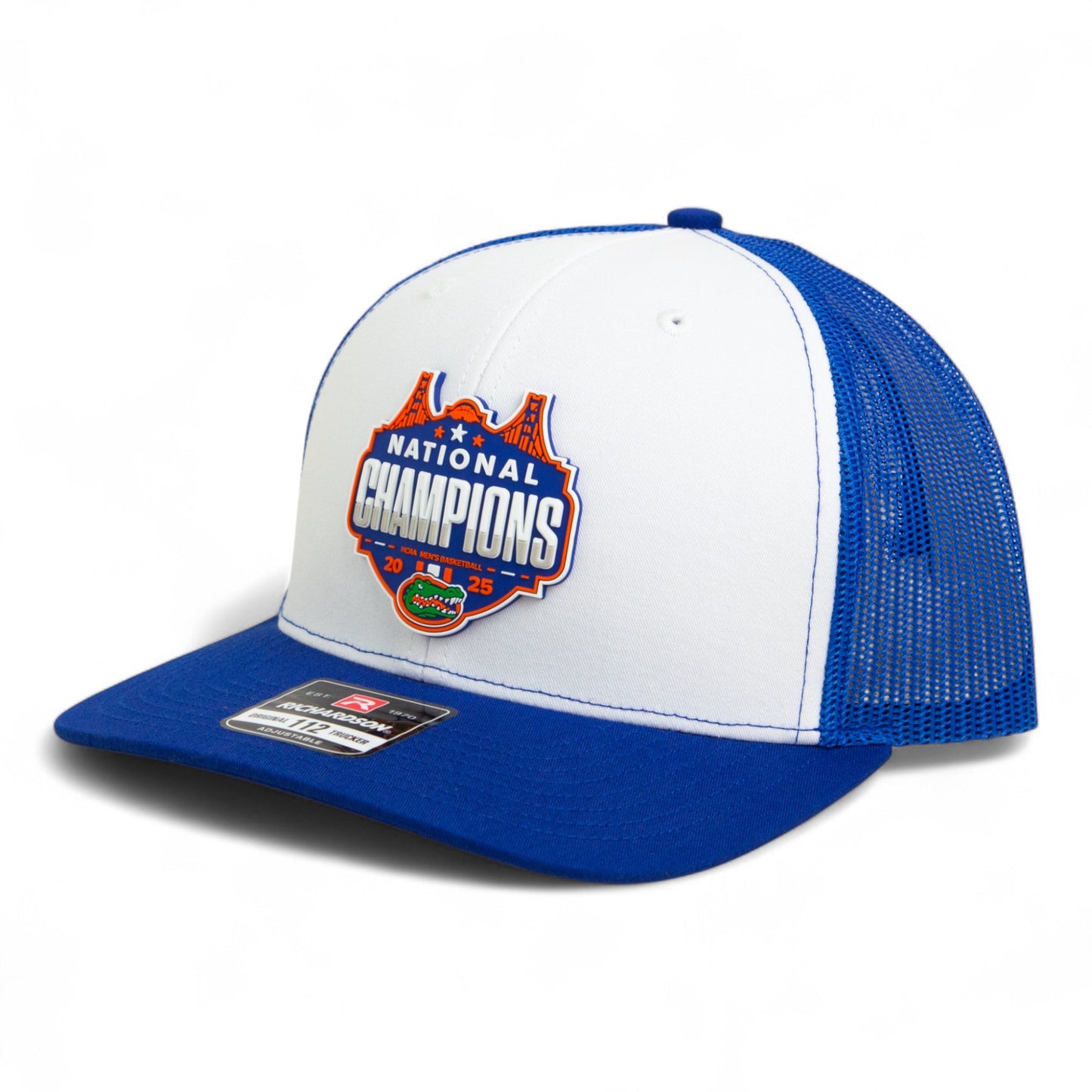 Florida Gators 2025 Final Four National Champions Snapback Trucker Hat- White/ Royal