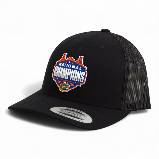 Florida Gators 2025 Final Four National Champions 3D YP Snapback Trucker Hat- Black