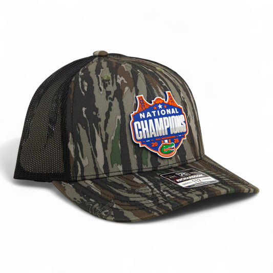Florida Gators 2025 Basketball National Champions Snapback Trucker Hat- Realtree Original/ Black