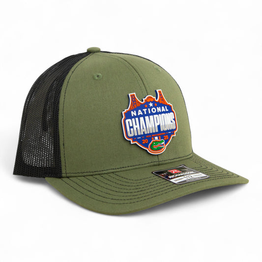 Florida Gators 2025 Basketball National Champions Snapback Trucker Hat- Loden/ Black