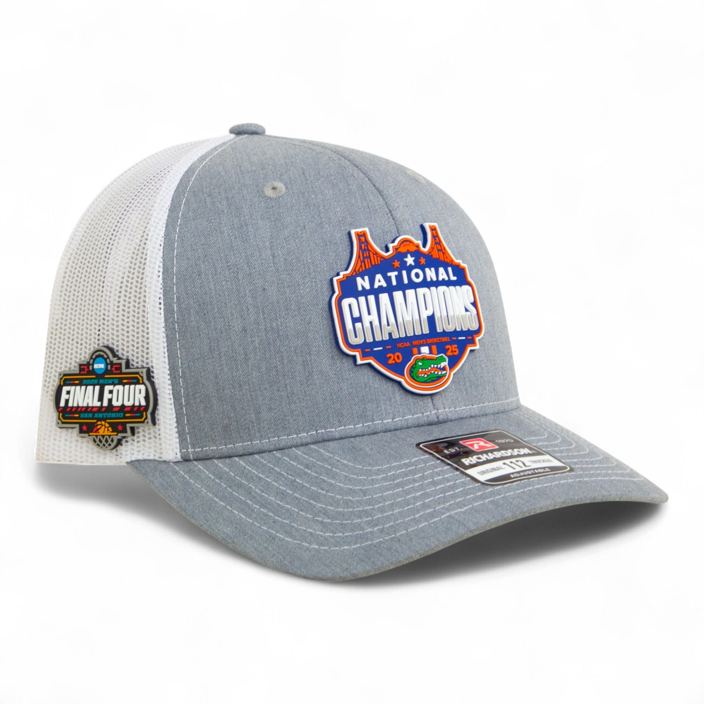 Florida Gators 2025 Final Four National Champions Snapback Trucker Hat- Heather Grey/ White