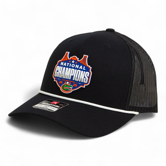 Florida Gators 2025 Final Four National Champions Snapback Trucker Rope Hat- Black/ White