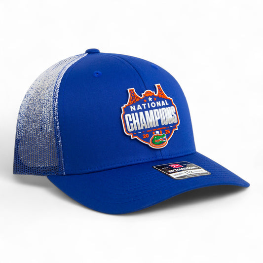 Florida Gators 2025 Basketball National Champions Snapback Trucker Hat- Royal Fade