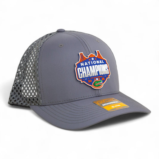 Florida Gators 2025 Basketball National Champions 3D Snapback Tilikum Trucker Hat- Charcoal