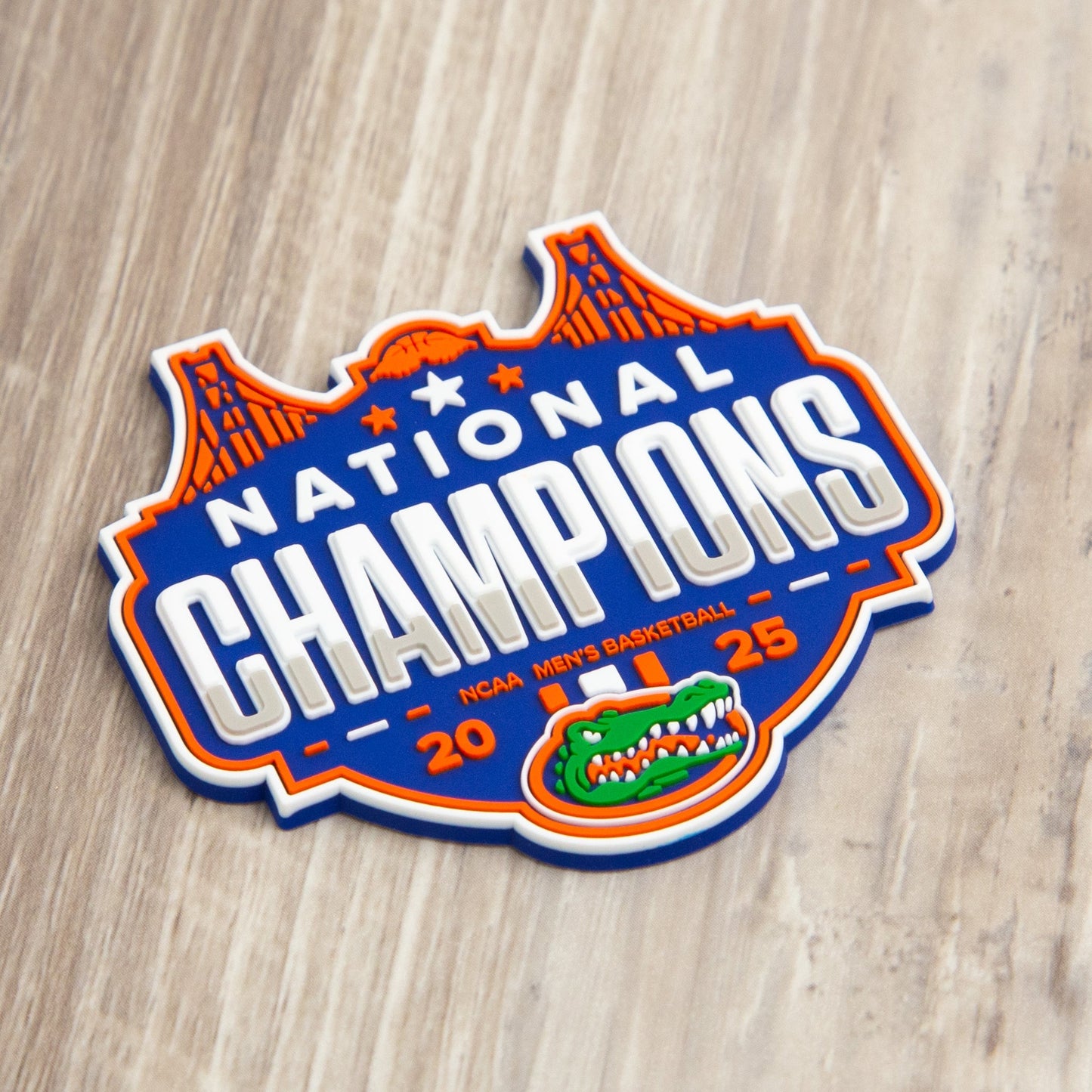 Florida Gators 2025 Basketball National Champions 3D Snapback Seven-Panel Flat Bill Trucker Hat- Charcoal