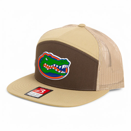 Florida Gators 2025 Final Four 3D Snapback Seven-Panel Flat Bill Trucker Hat- Brown/ Tan