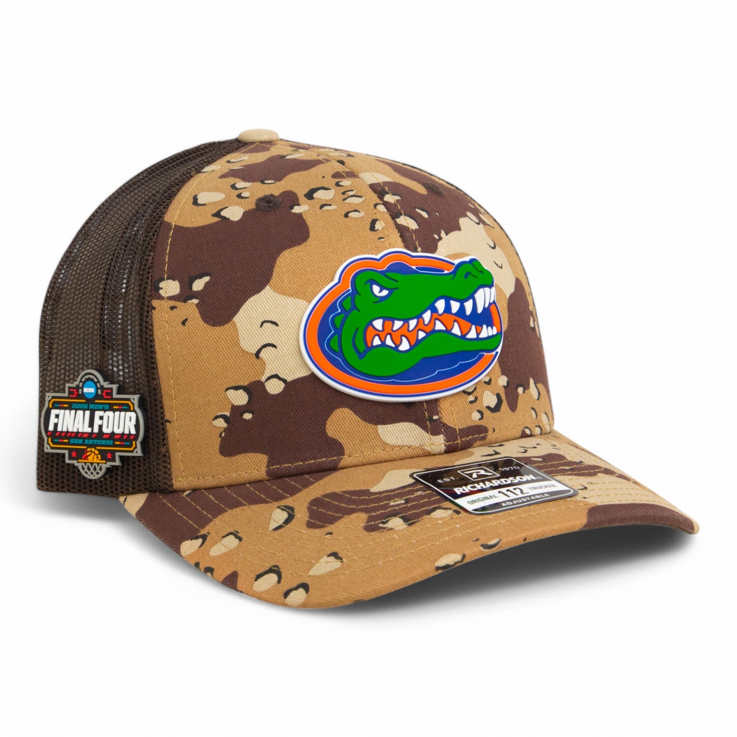 Florida Gators 2025 Final Four 3D Snapback Trucker Hat- Desert Camo/ Brown
