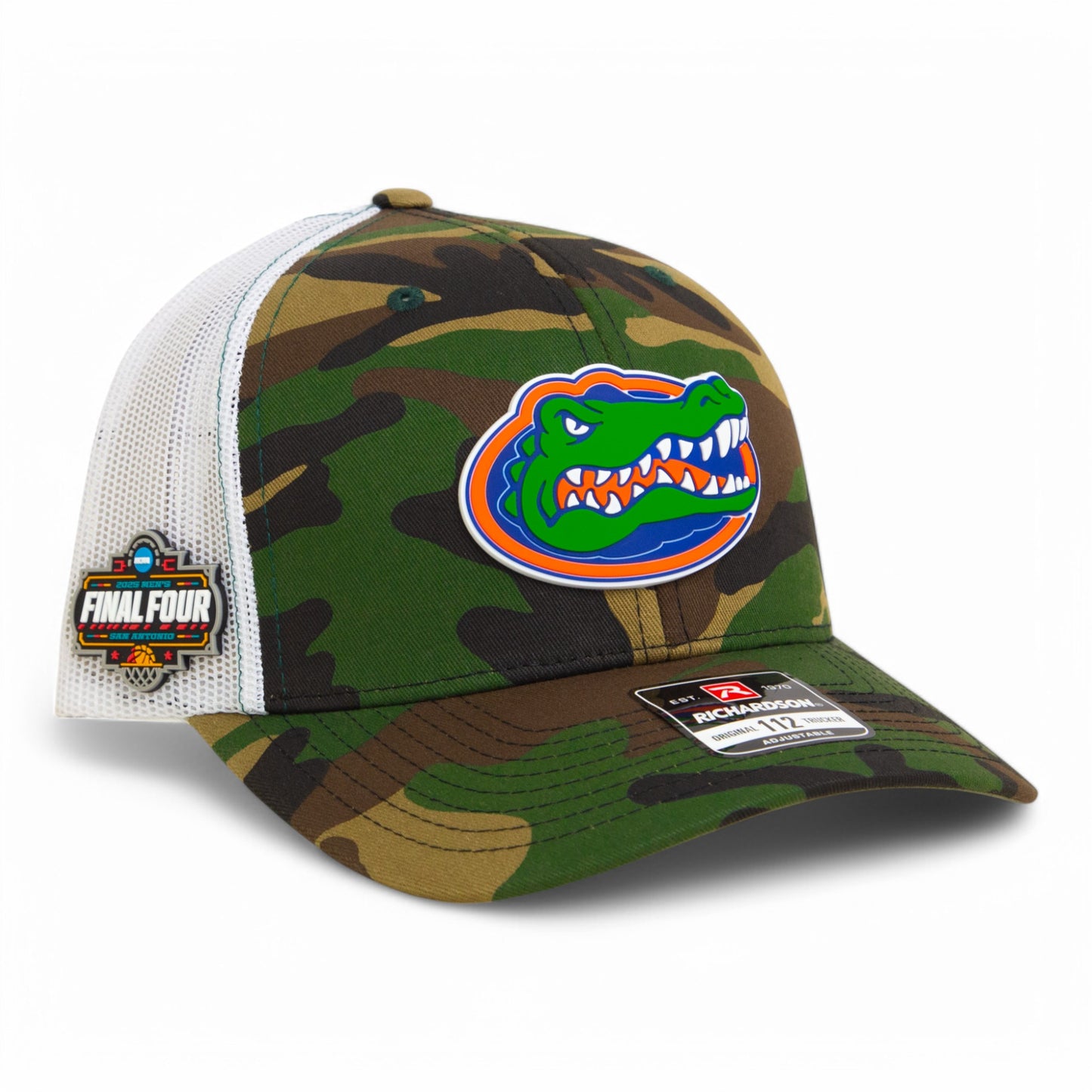 Florida Gators 2025 Final Four 3D Snapback Trucker Hat- Army Camo/ White
