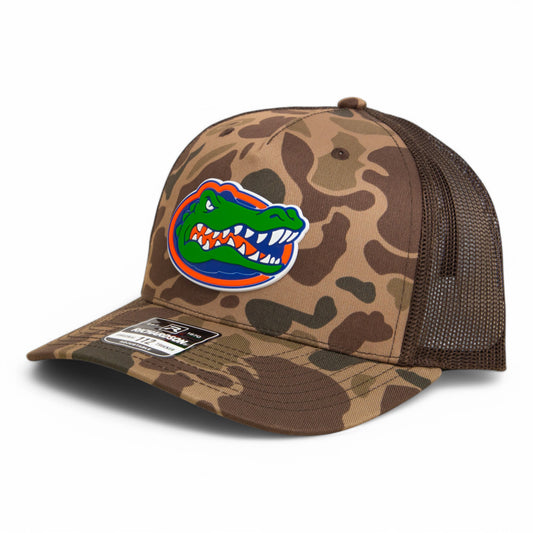 Florida Gators 2025 Final Four 3D Snapback Trucker Hat- Bark Duck Camo/ Brown