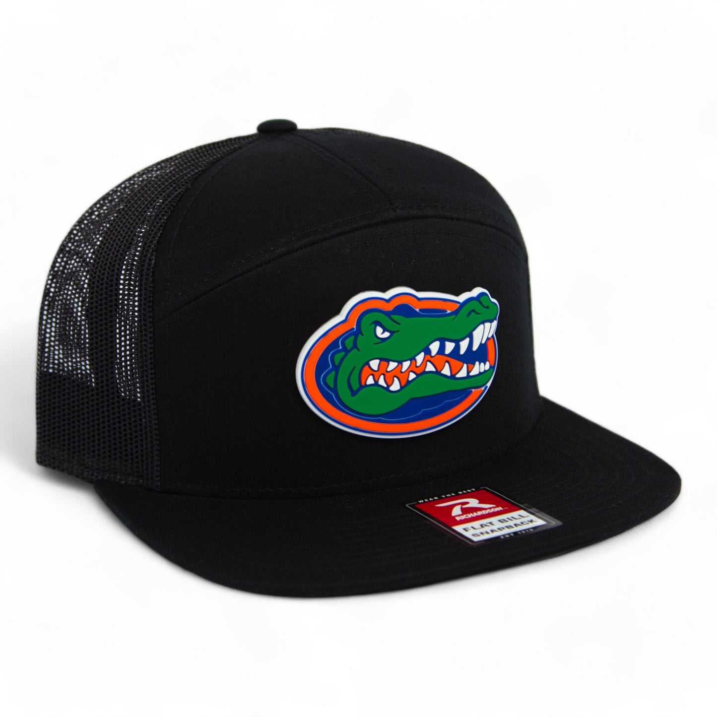 Florida Gators 3D Snapback Seven-Panel Flat Bill Trucker Hat- Black