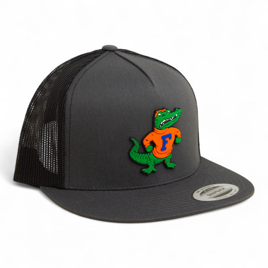 Florida Gators Retro Albert 3D YP Snapback Flat Bill Trucker Hat- Charcoal/ Black