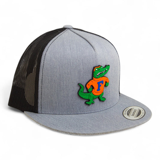 Florida Gators Retro Albert 3D YP Snapback Flat Bill Trucker Hat- Heather Grey/ Black