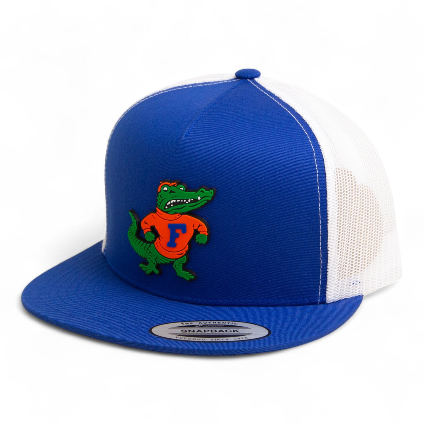 Florida Gators Retro Albert 3D YP Snapback Flat Bill Trucker Hat- Royal/ White