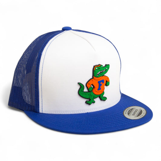 Florida Gators Retro Albert 3D YP Snapback Flat Bill Trucker Hat- White/ Royal