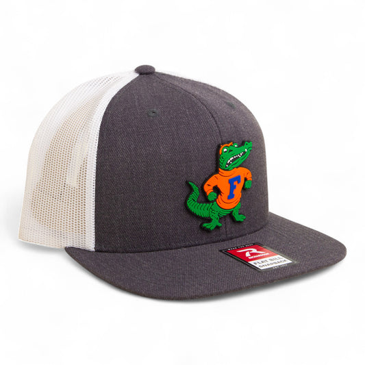 Florida Gators Retro Albert 3D Wool Blend Flat Bill Hat- Heather Charcoal/ White