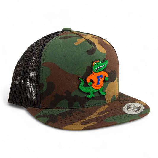 Florida Gators Retro Albert 3D YP Snapback Flat Bill Trucker Hat- Army Camo/ Black