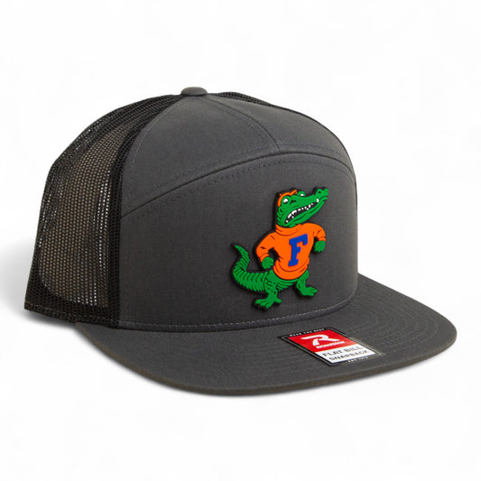 Florida Gators Retro Albert 3D Snapback Seven-Panel Flat Bill Trucker Hat- Charcoal/ Black