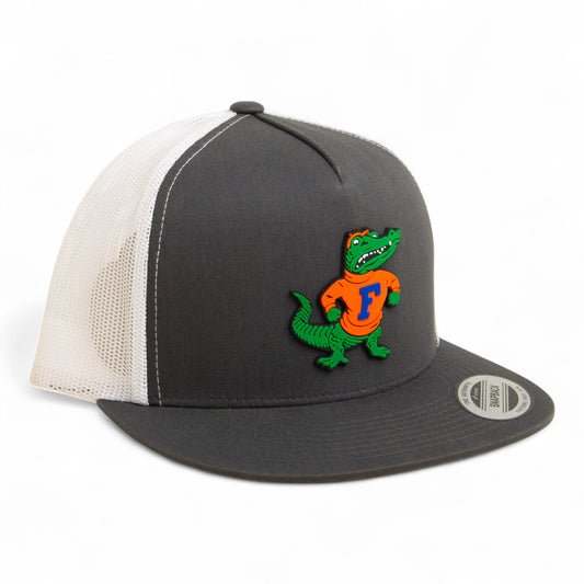 Florida Gators Retro Albert 3D YP Snapback Flat Bill Trucker Hat- Charcoal/ White