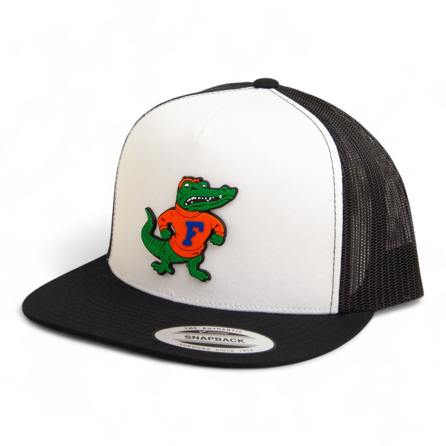 Florida Gators Retro Albert 3D YP Snapback Flat Bill Trucker Hat- White/ Black