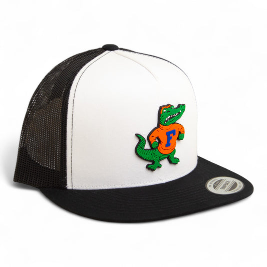 Florida Gators Retro Albert 3D YP Snapback Flat Bill Trucker Hat- White/ Black