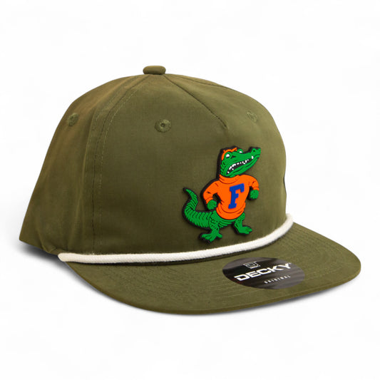 Florida Gators Retro Albert 3D Classic Rope Hat- Olive/ White