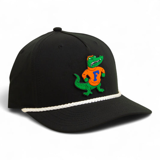 Florida Gators Retro Albert 3D Five Panel Classic Rope Hat- Black/ White