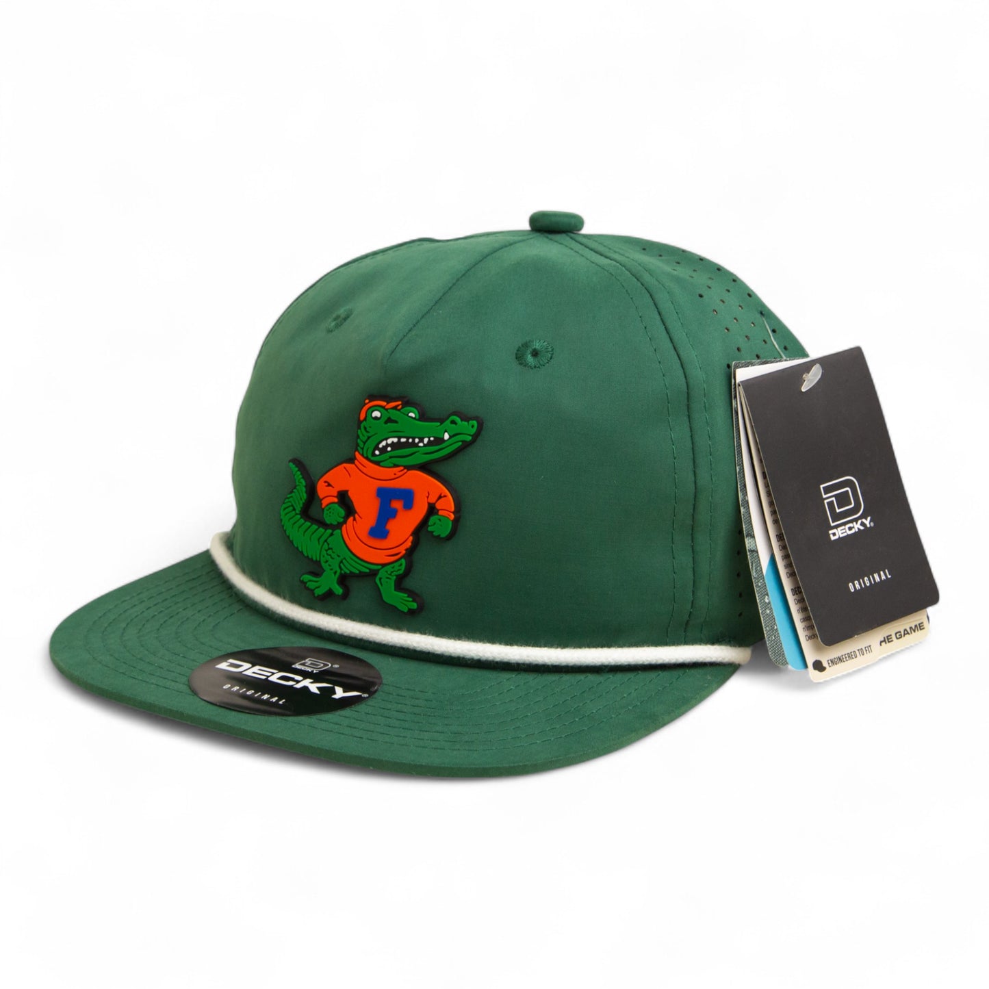 Florida Gators Retro Albert 3D Perforated Rope Hat- Forest/ White